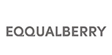 Лого на корејскиот бренд EQQUALBERRY со сив текст на бела позадина. Logo of the Korean brand EQQUALBERRY with gray text on a white background.