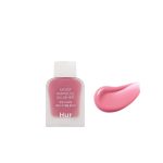 House of Hur Moist Ampoule Blusher во нијанса 06 Cherry Blossom – течно руменило со 50% хидратантна есенција во стаклено шише со пумпа, прикажано со пример на текстурата.